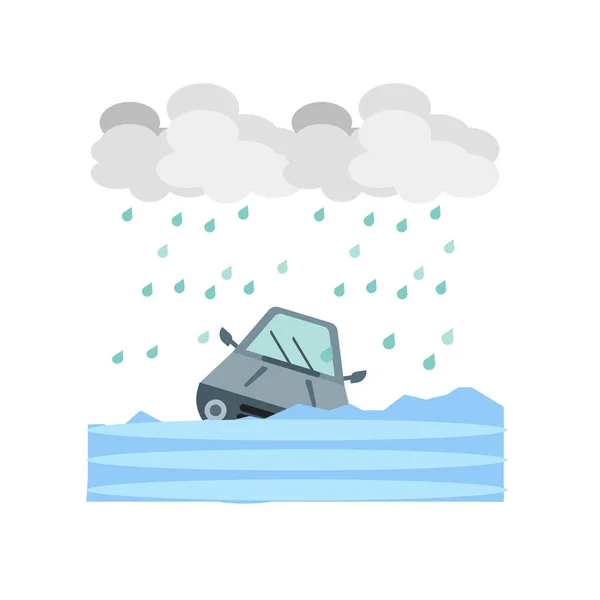 Flooded House Icon Vector Isolated White Background Flooded House Transparent — Stock Vector