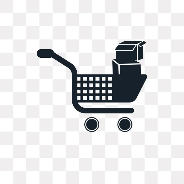 Trolley icono vectorial aislado sobre fondo transparente, Trolley logo design — Vector de stock