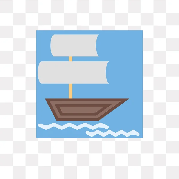 Icône vectorielle bateau isolé sur fond transparent, Logo bateau d — Image vectorielle