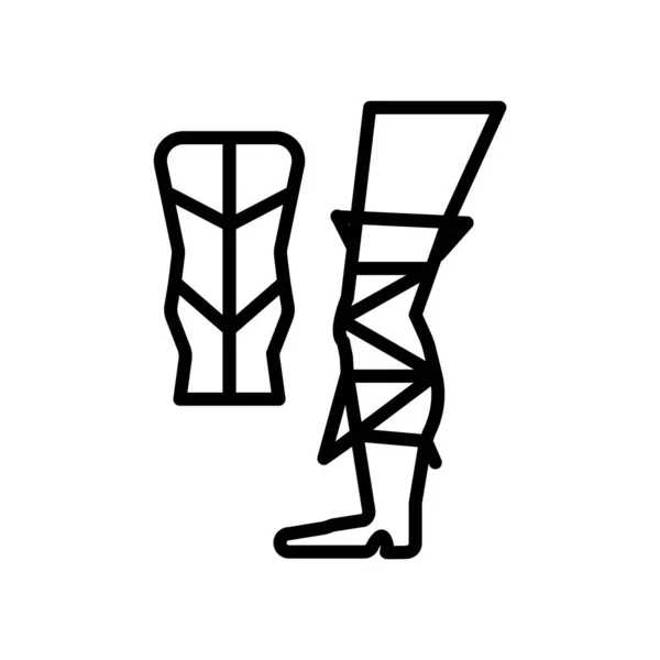 腿保护图标矢量隔离在白色背景 腿保护器透明符号 线性符号和笔画设计元素的轮廓样式 — 图库矢量图片