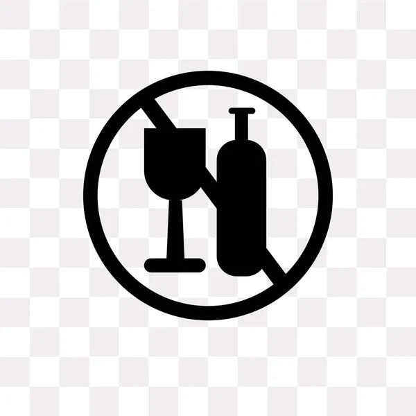 Pas d'icône vectorielle de l'alcool isolé sur fond transparent, Non al — Image vectorielle