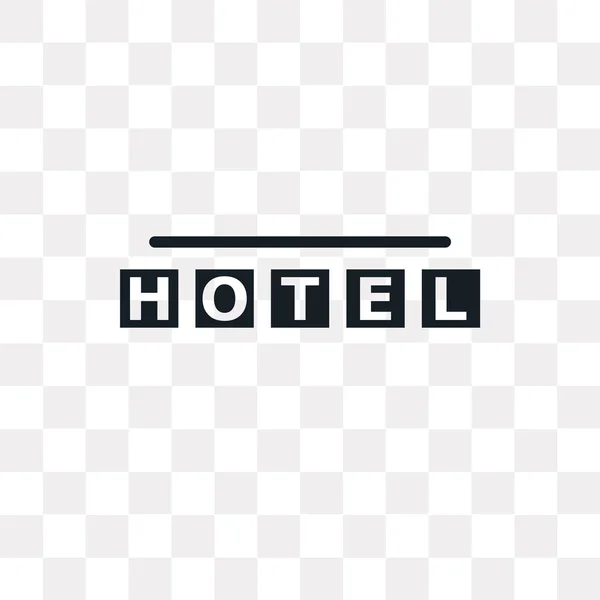 Hotel vector Icon şeffaf arka plan üzerinde Squi izole kare — Stok Vektör