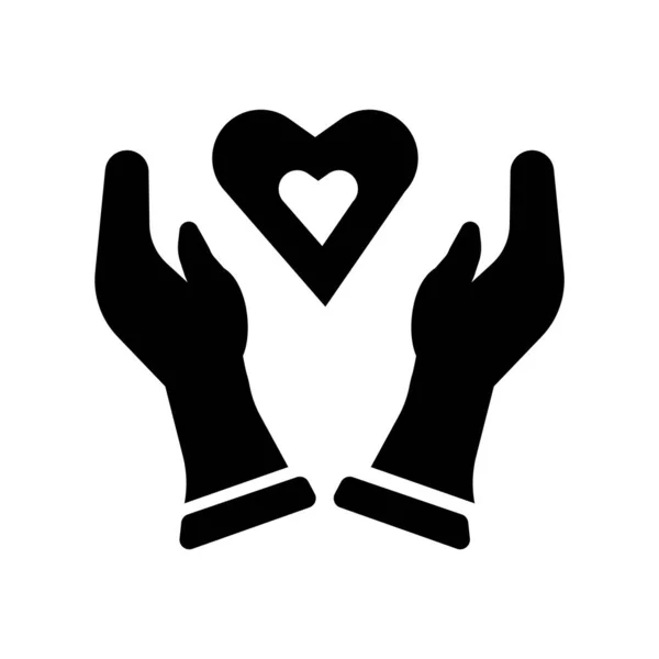 Icona di assicurazione cuore vettore isolato su sfondo bianco, Cuore — Vettoriale Stock