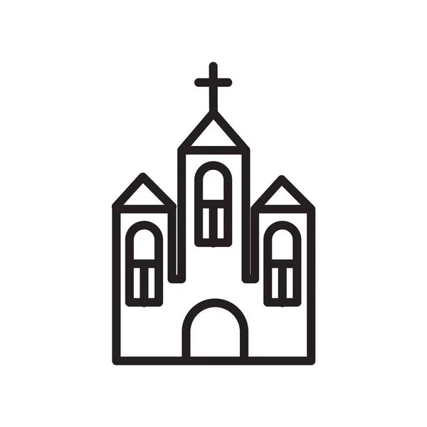教会のアイコン ベクトルの分離の白い背景 教会透明な記号 線形シンボルと輪郭のスタイルでストローク設計要素 — ストックベクタ