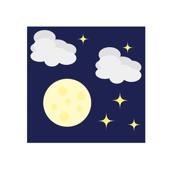 白い背景 夜透明な記号 天気記号で分離された夜のアイコン ベクトル — ストックベクタ
