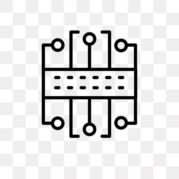 Circuit Vector Pictogram Geïsoleerd Transparante Achtergrond Circuit Logo Concept — Stockvector