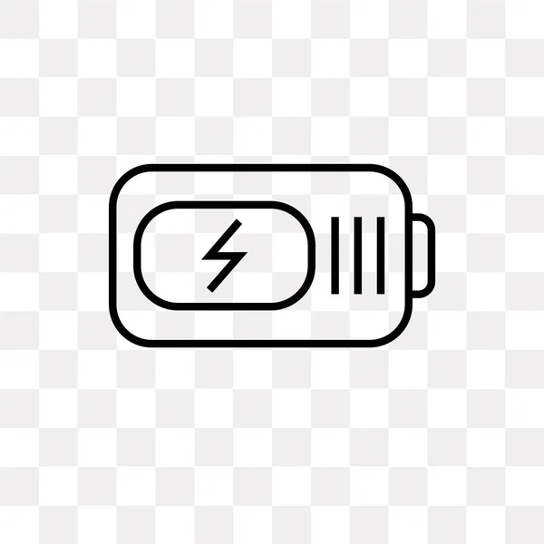 Bateria Moc Wektor Ikona Białym Tle Przezroczystym Tle Koncepcja Logo — Wektor stockowy