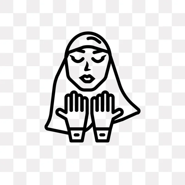 Icône Vectorielle Femme Musulmane Isolée Sur Fond Transparent Concept Logo — Image vectorielle