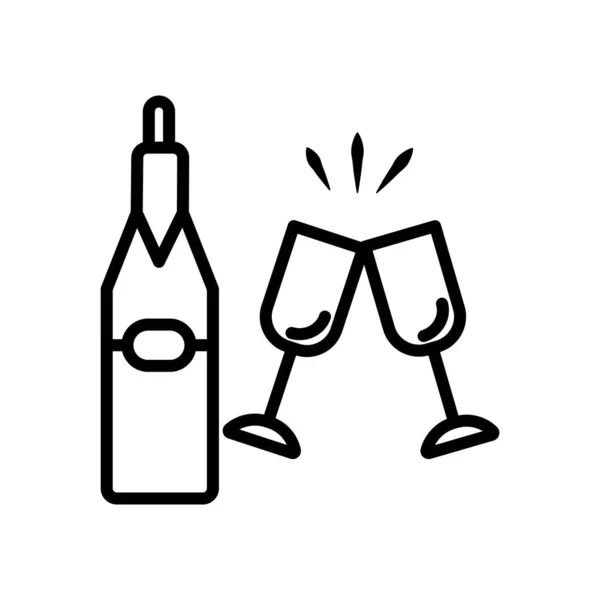 Šampaňské ikona Vektor izolovaných na bílém pozadí, šampaňské si — Stockový vektor