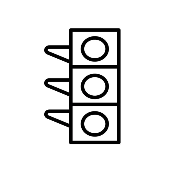 Вектор Значка Світлофора Ізольовано Білому Тлі Знак Світлофора Прозорий Лінійний — стоковий вектор