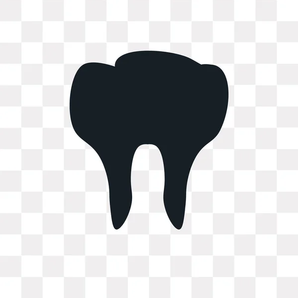 Ícone de vetor de dente molar isolado em fundo transparente, Mola — Vetor de Stock