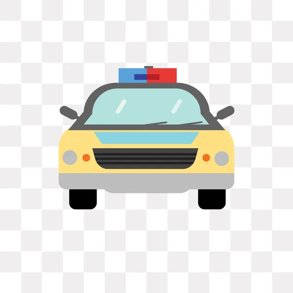 警察の車のベクトル アイコン Polic 透明な背景に分離 — ストックベクタ