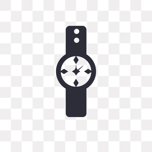 Horloge Vector Pictogram Geïsoleerd Transparante Achtergrond Watch Logo Concept — Stockvector