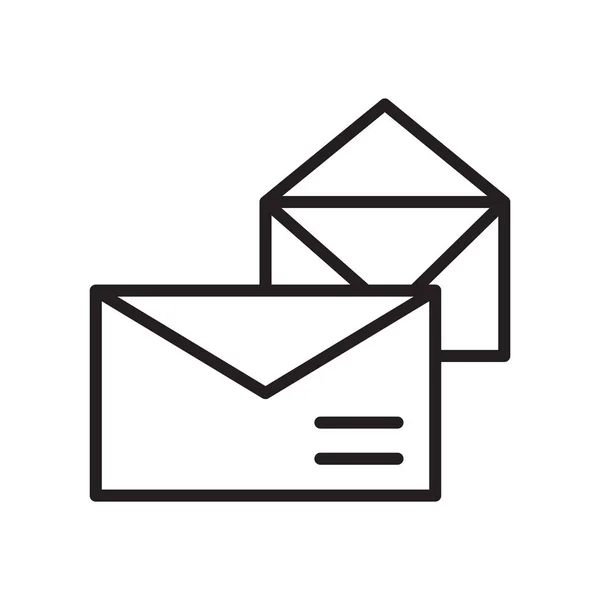 在白色背景 邮件透明符号 线性符号和笔画设计元素的大纲样式中隔离的邮件图标矢量 — 图库矢量图片