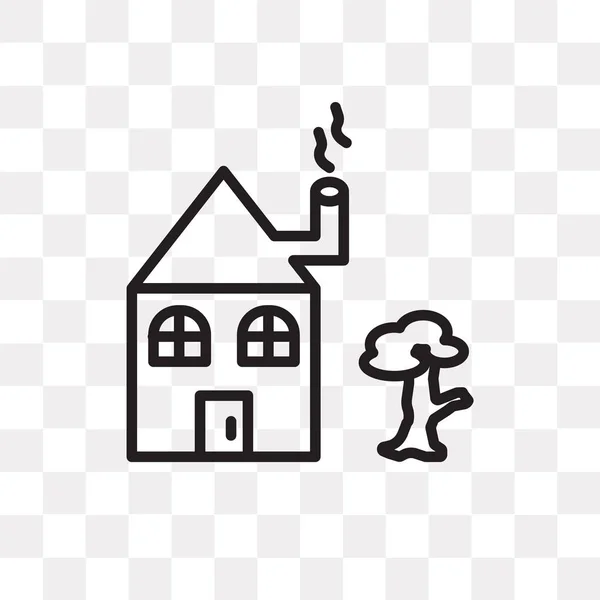 Vector Huisje Geïsoleerd Transparante Achtergrond Huis Logo Concept — Stockvector