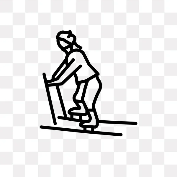 Ski Vektor Symbol Isoliert Auf Transparentem Hintergrund Ski Logo Konzept — Stockvektor