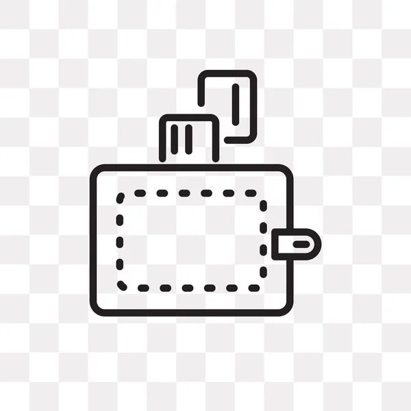 Brieftasche Vektor-Symbol isoliert auf transparentem Hintergrund, Brieftasche Logo-Design — Stockvektor