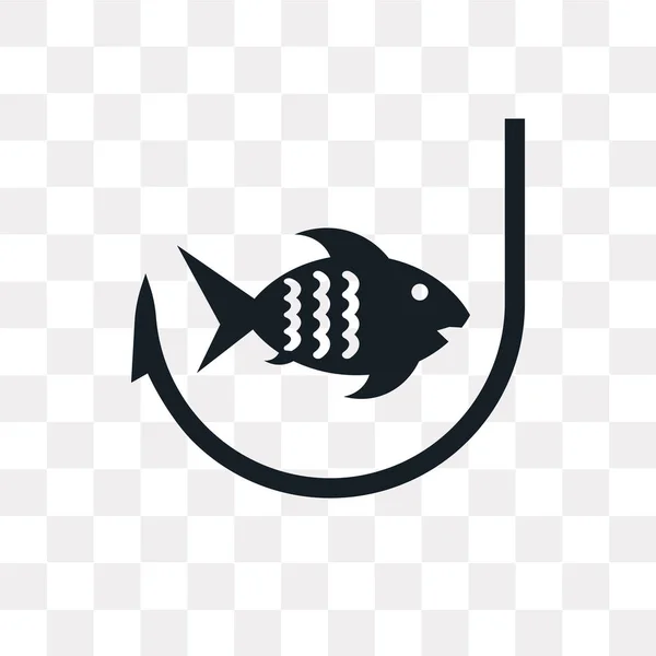 Значок Рыболовного Вектора Изолирован Прозрачном Фоне Концепция Логотипа — стоковый вектор