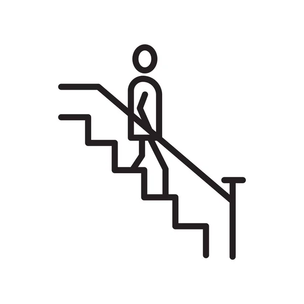 Escaleras Icono Vector Aislado Sobre Fondo Blanco Escaleras Signo Transparente — Archivo Imágenes Vectoriales