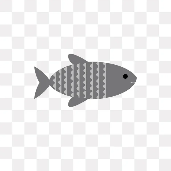 Fish vector icon isolated on transparent background, Fish logo d — Stock Vector