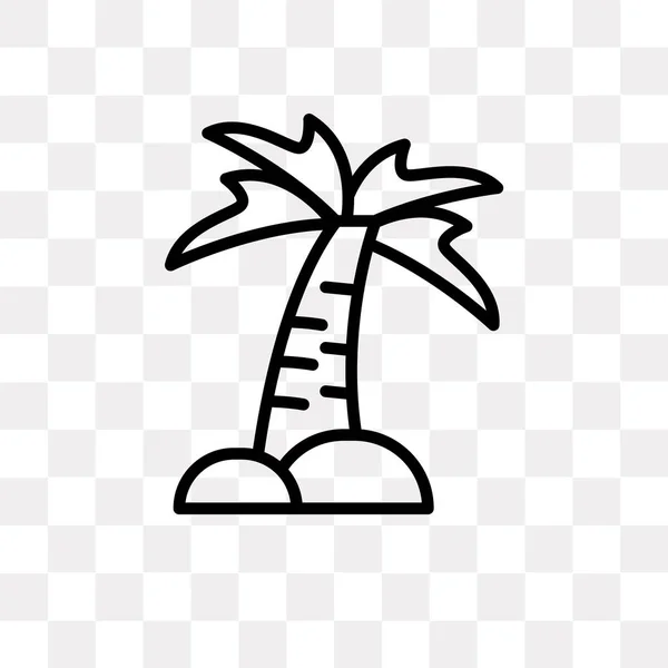Palm Träd Vektor Ikonen Isolerad Transparent Bakgrund Palmer Logotyp Koncept — Stock vektor
