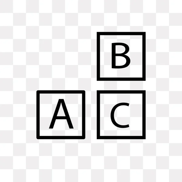Icona Vettoriale Baby Abc Cubes Isolata Sfondo Trasparente Concetto Logo — Vettoriale Stock