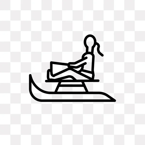 雪橇矢量图标隔离在透明背景 雪橇徽标概念 — 图库矢量图片