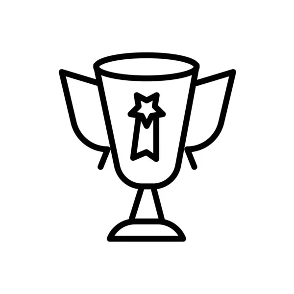 Трофейний Значок Вектор Ізольовано Білому Тлі Трофейний Прозорий Знак Лінійний — стоковий вектор