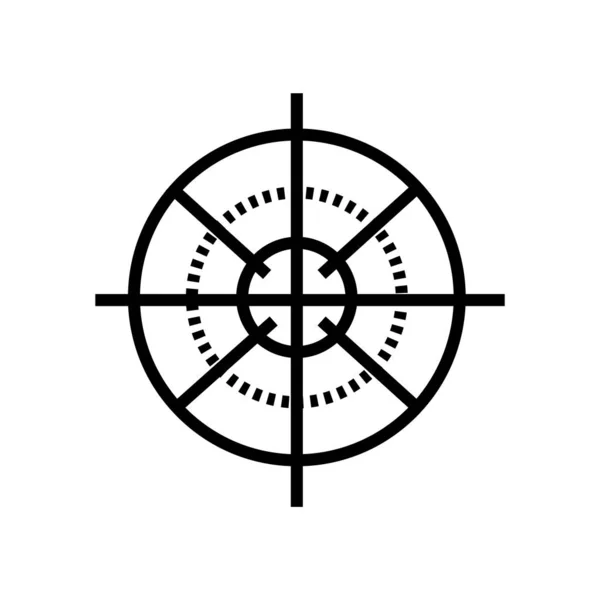 Εικονίδιο Προορισμού Όπλο Ελεύθερου Σκοπευτή Διάνυσμα Απομονωθεί Λευκό Φόντο Sniper — Διανυσματικό Αρχείο