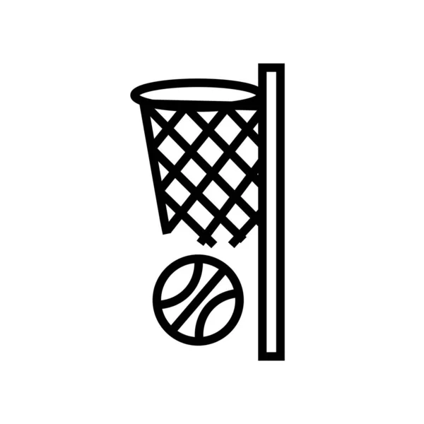 篮球篮图标矢量分离的白色背景 篮球篮透明符号 线形符号和笔画设计元素的轮廓样式 — 图库矢量图片