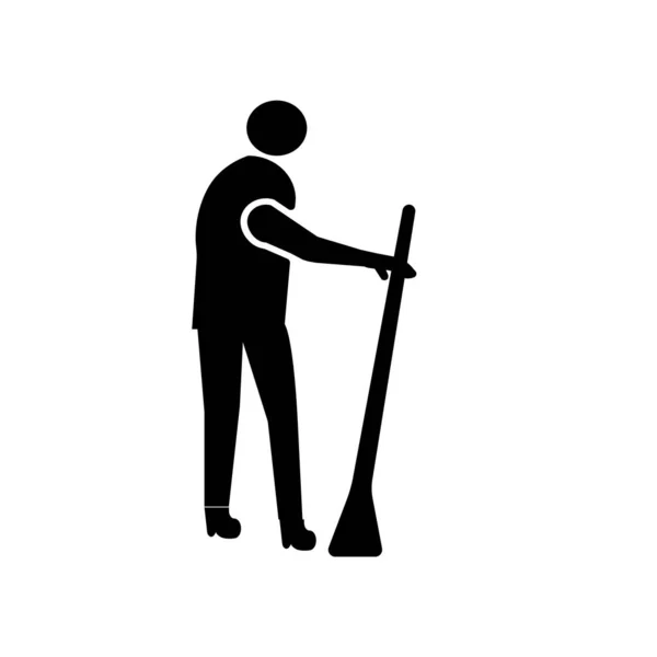 Sweeping Person Icon Vector Isolated White Background Sweeping Person Transparent — Stock Vector