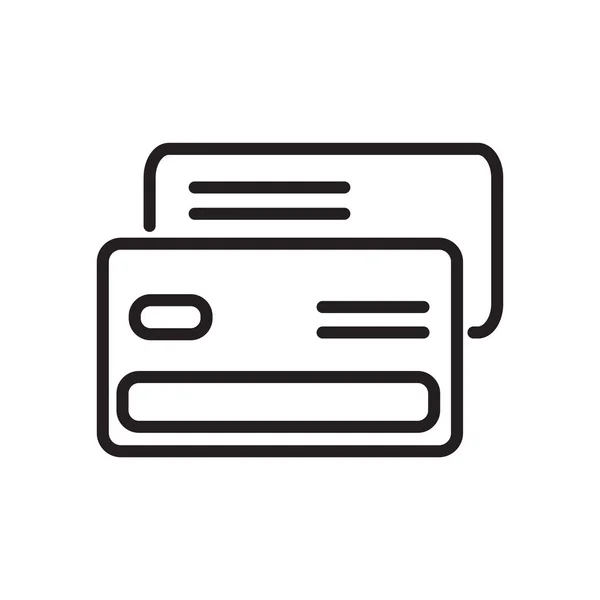 Carte de crédit icône vecteur isolé sur fond blanc, Voiture de crédit — Image vectorielle