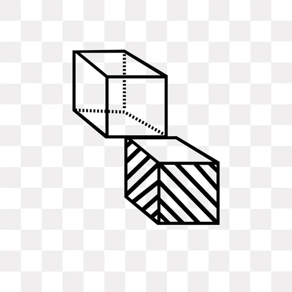 Geometria Ícone Vetor Cubo Isolado Fundo Transparente Conceito Logotipo Cubo — Vetor de Stock