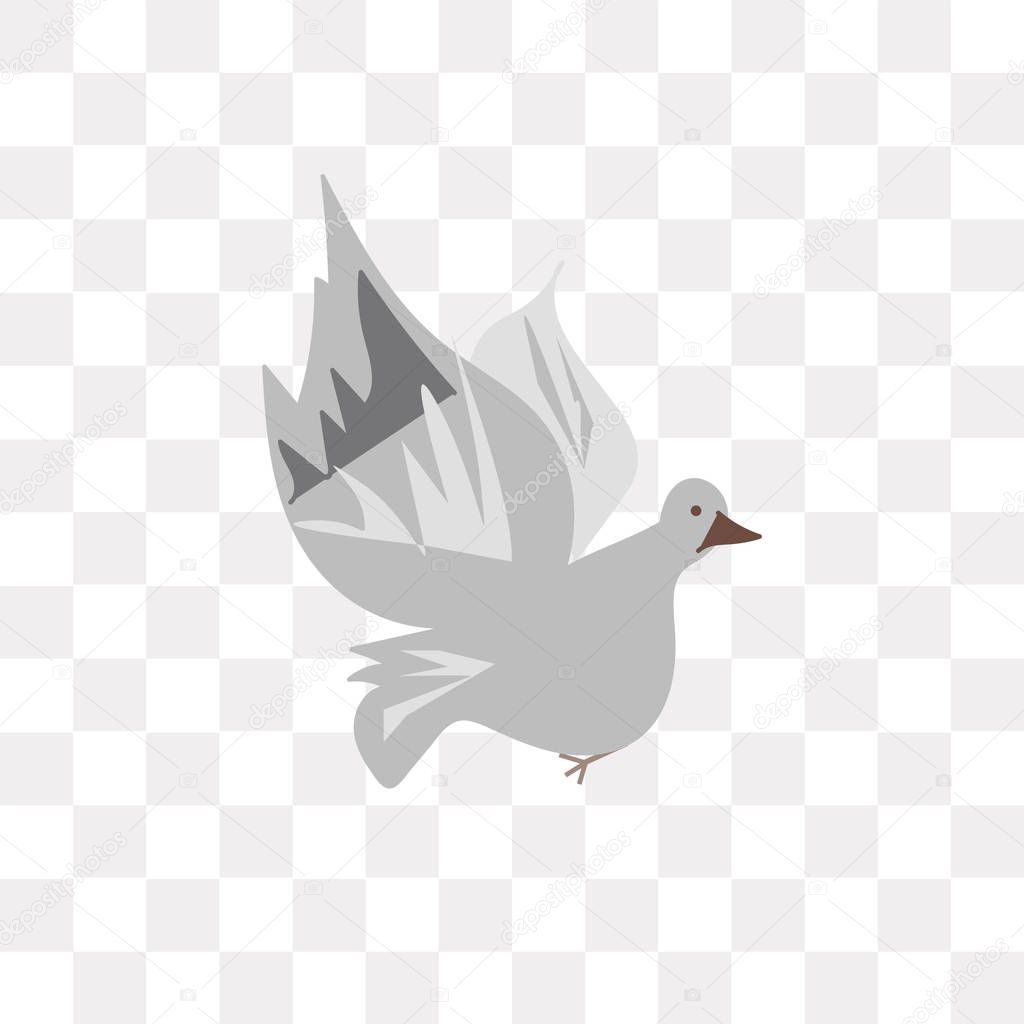 Dove vector icon isolated on transparent background, Dove logo concept