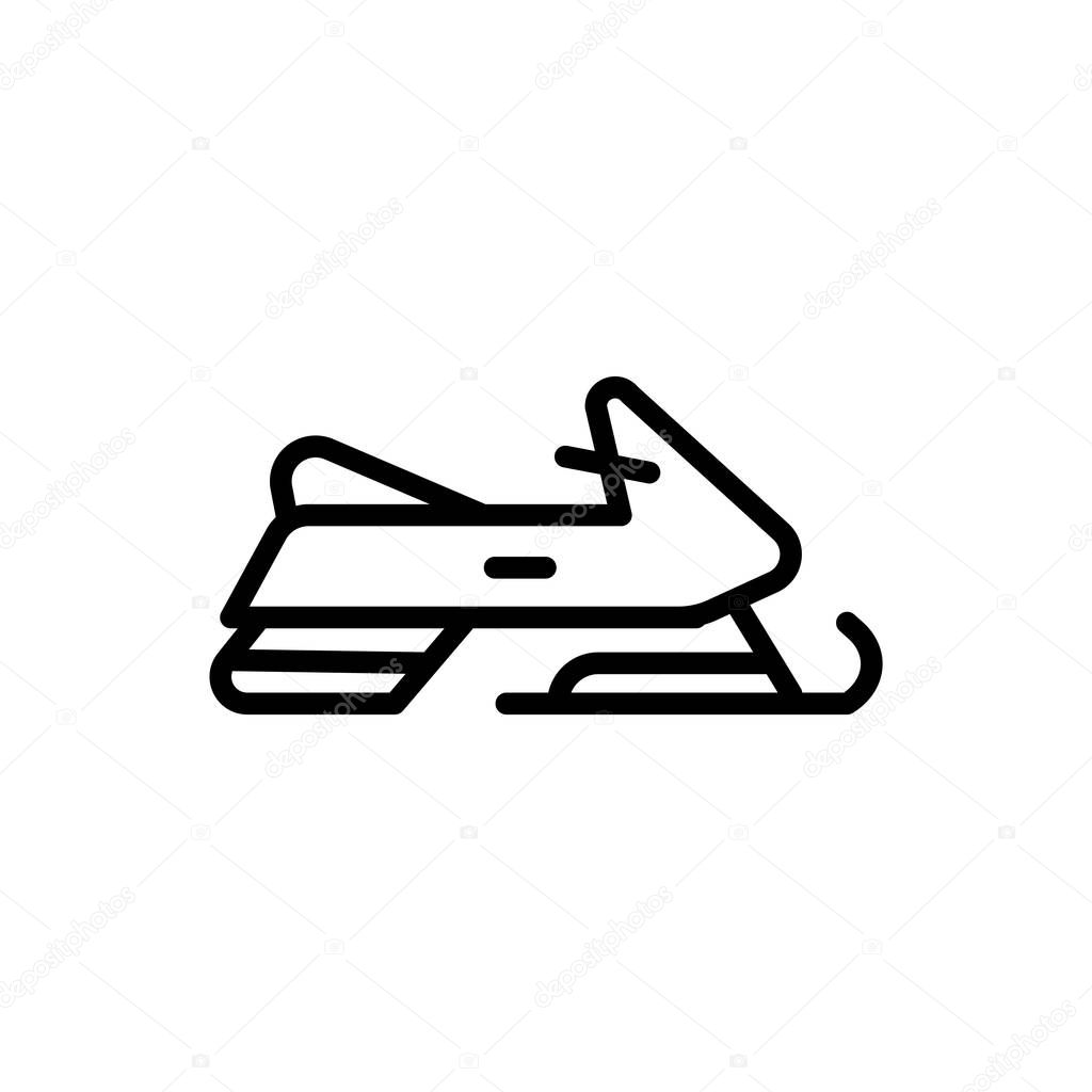 Snowmobile icon vector isolated on white background, Snowmobile transparent sign , linear symbol and stroke design elements in outline style