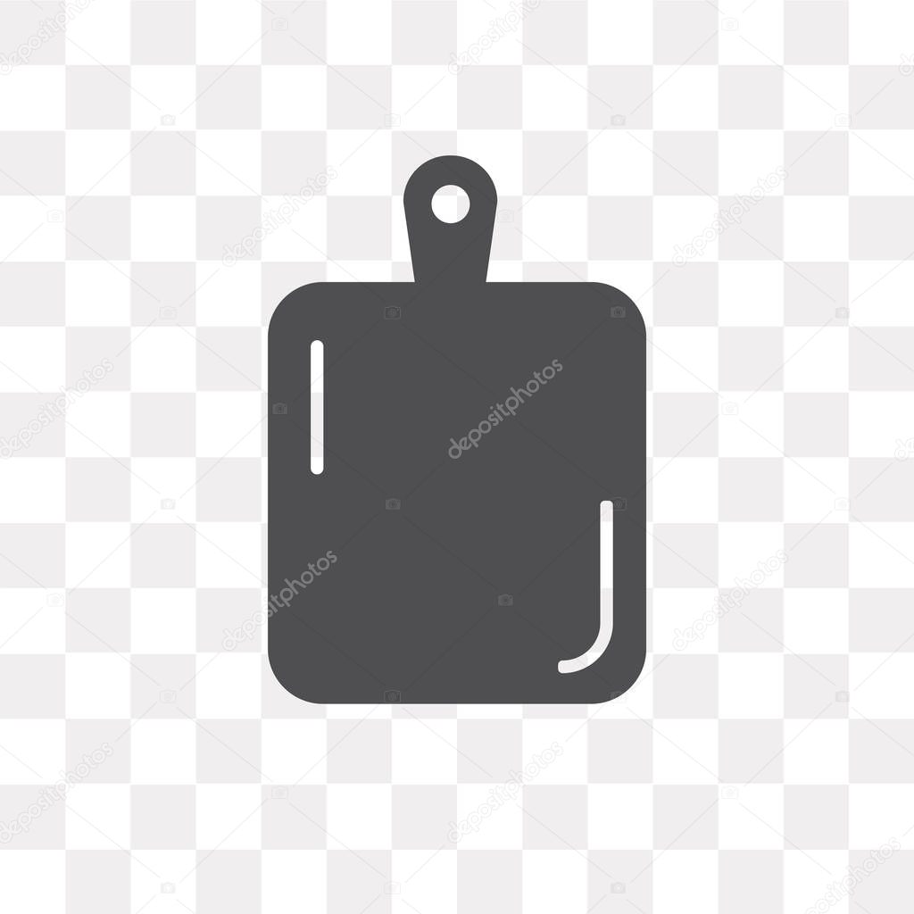 Kitchen board vector icon isolated on transparent background, Kitchen board logo concept