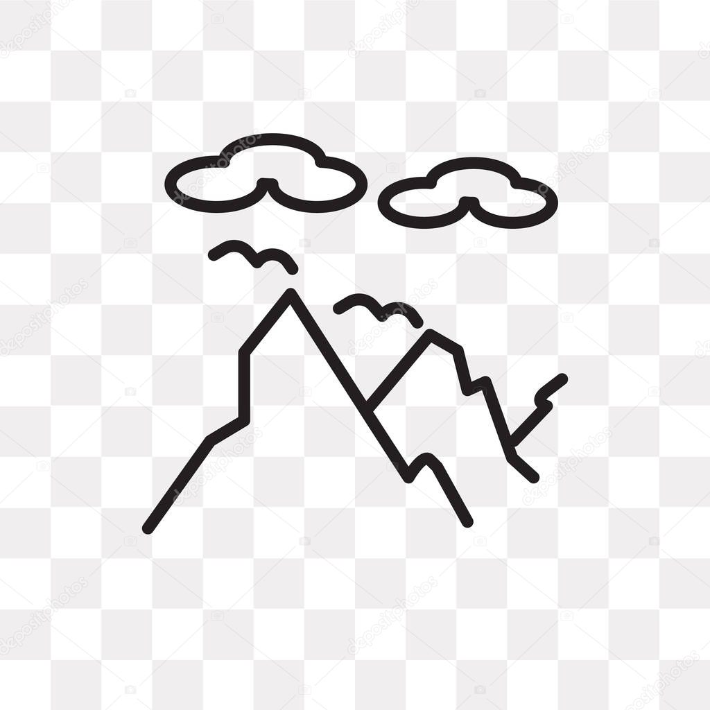 Mountain vector icon isolated on transparent background, Mountain logo concept