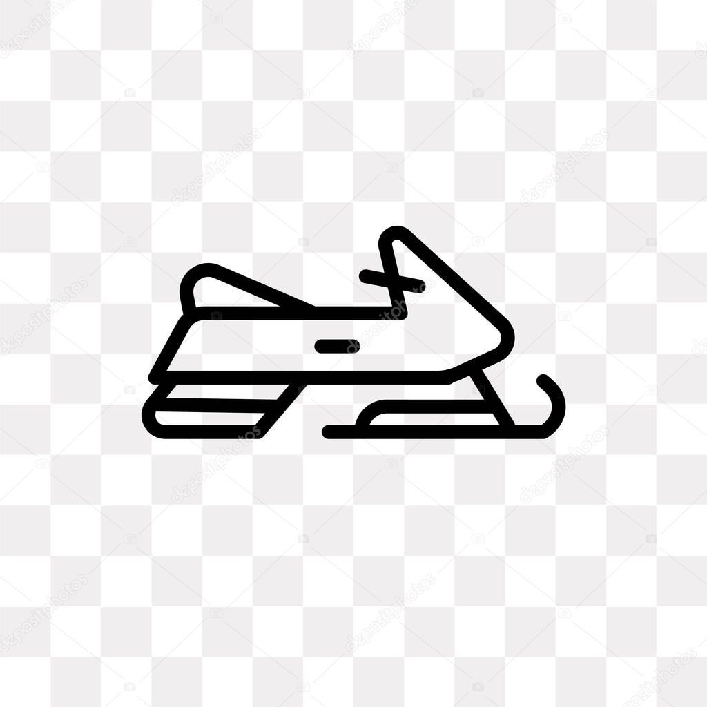 Snowmobile vector icon isolated on transparent background, Snowmobile logo concept
