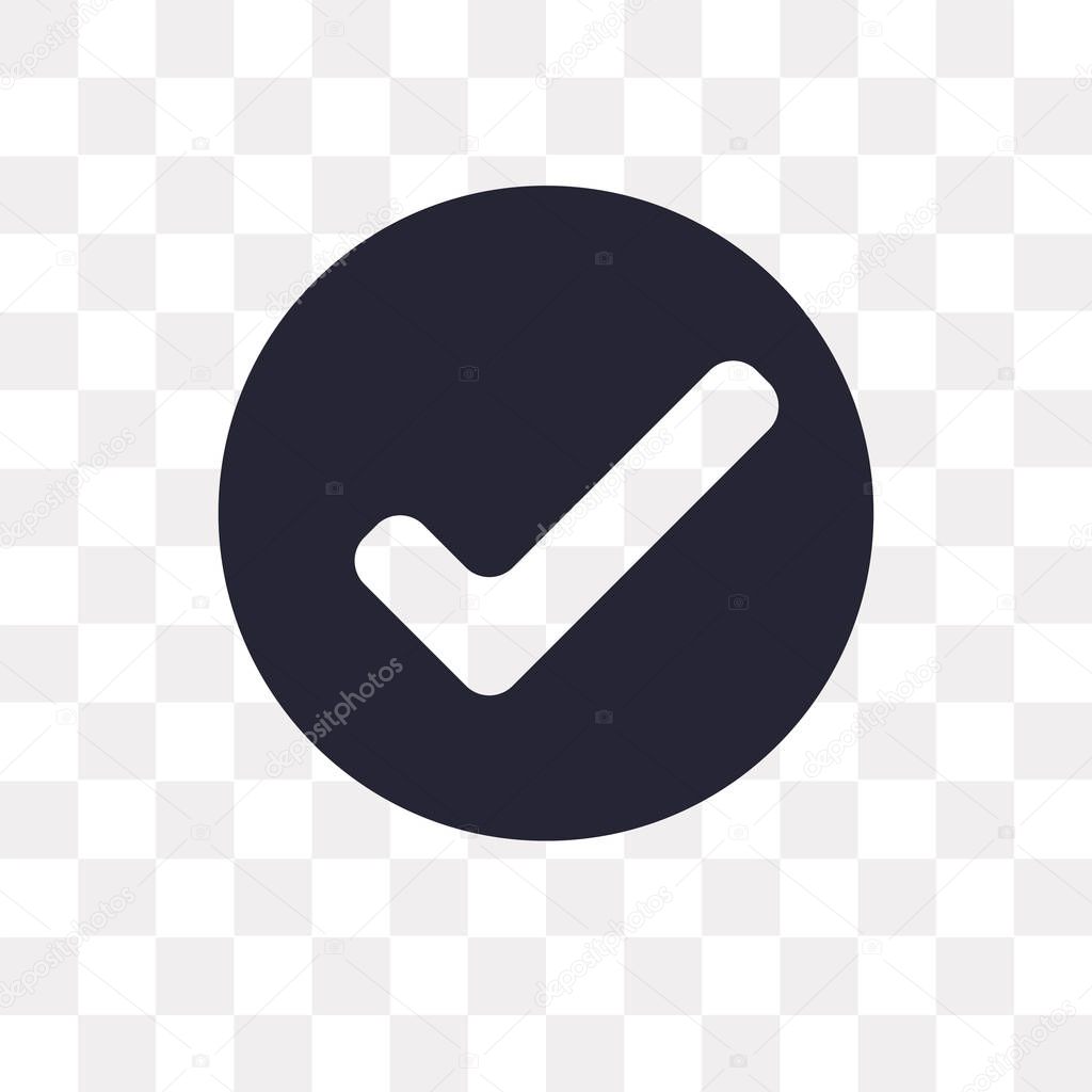Check mark vector icon isolated on transparent background, Check mark logo concept