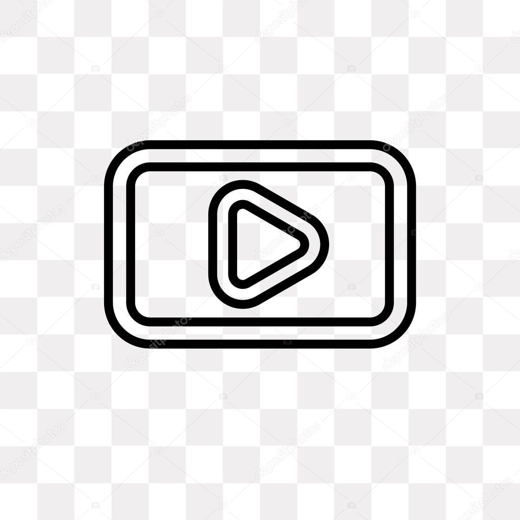YouTube vector icon isolated on transparent background, YouTube logo concept