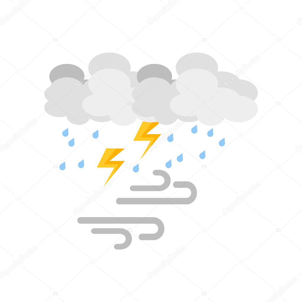 Stormy icon vector isolated on white background, Stormy transparent sign , weather symbols