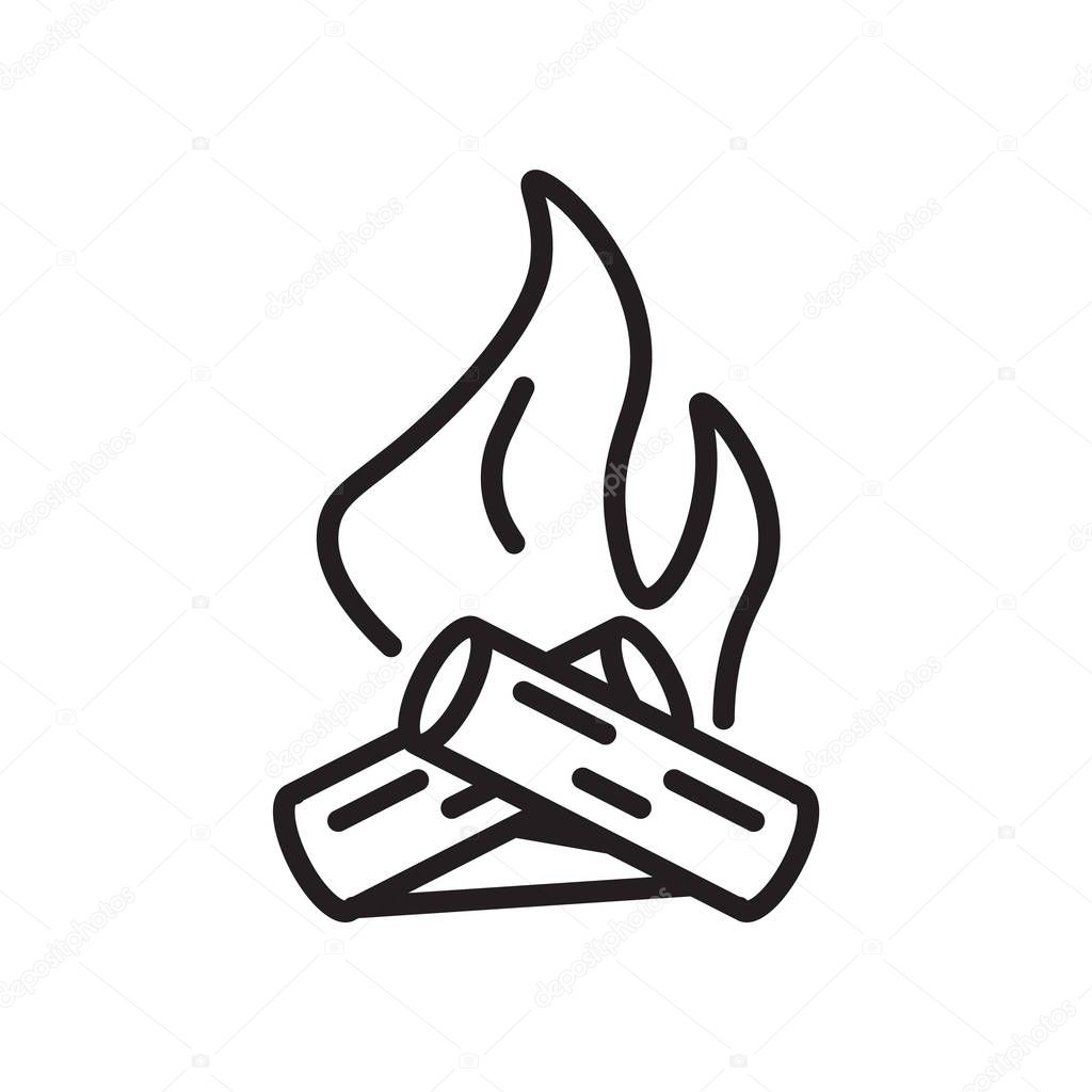 Bonfire icon vector isolated on white background, Bonfire transparent sign , linear symbol and stroke design elements in outline style