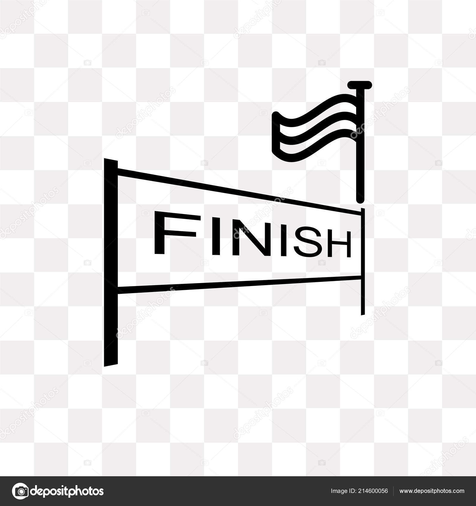 Finish line vector icon isolated on transparent background, Finish