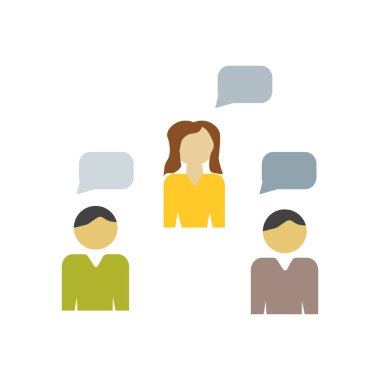 Beyaz arka plan üzerinde sohbet şeffaf işareti izole sohbet simge vektör