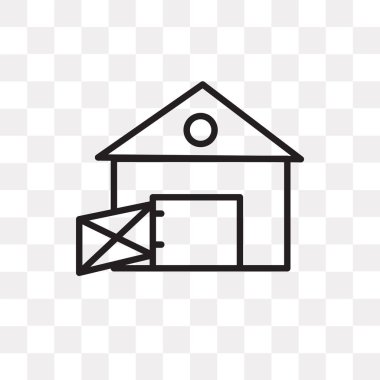 Saydam arka plan üzerinde ahır logo tasarımı izole ahır vektör simgesi