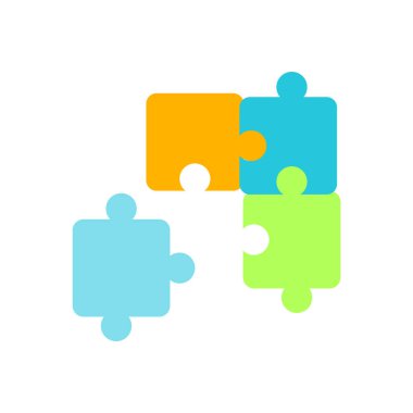 Beyaz arka plan üzerinde Jigsaw şeffaf işareti izole jigsaw simge vektör