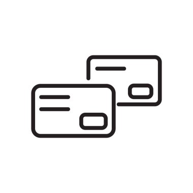 Beyaz arka plan üzerinde kredi araba izole kredi kartı simge vektör