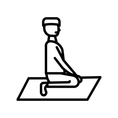 Beyaz arka plan üzerinde Müslüman şeffaf işareti izole Müslüman simge vektör