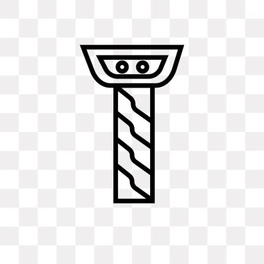 Saydam arka plan üzerinde Yunan sütun logo kavramı izole Yunan sütun vektör simgesi