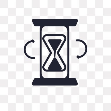 Saydam arka plan üzerinde kum saati logo kavramı izole kum saati vektör simgesi